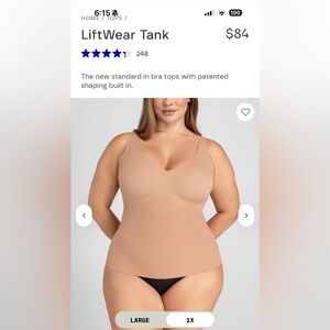 Honeylove Tan Shapewear tank with Built-in Bra Support size 1X